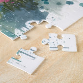 Wasserfarbenes Küstenhaus-Seescene Puzzle (Seite)
