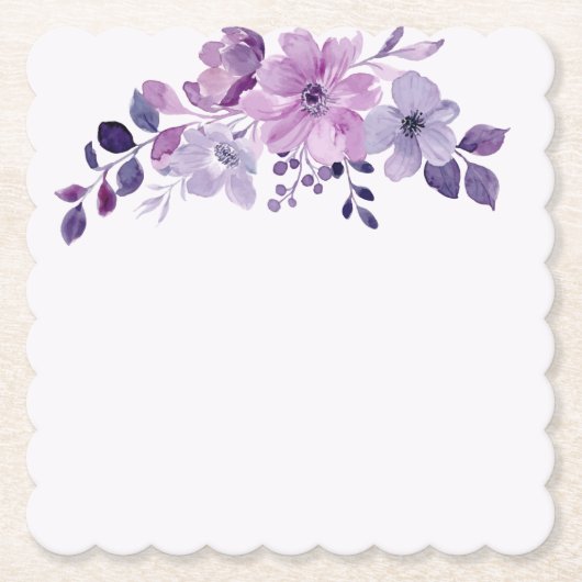 Wasserfarbenes lila Blumenbouquet Untersetzer (Vorderseite)