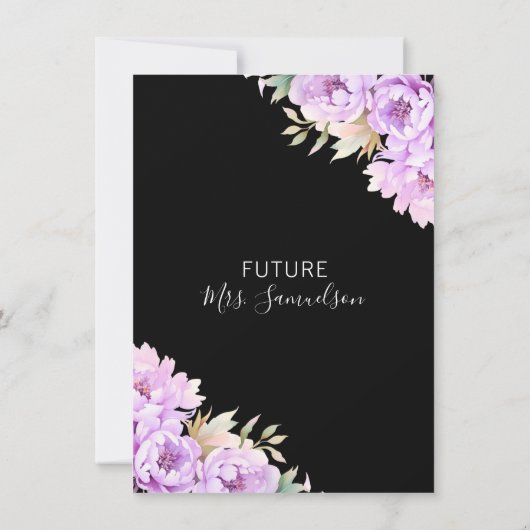 Wasserfarbenes Lila Lavendel-Brautparty Einladung (Rückseite)