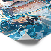 Wasserfarbenes Meer Kunst Poster (Ecke)