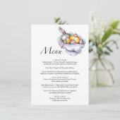 Wasserfarbenes Menü Kleine Brause Babydusche (Stehend Vorderseite)