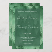 Wasserfarbenes Mistland Wald Rustikale Moderne Einladung (Vorne/Hinten)