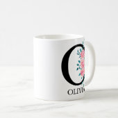 Wasserfarbenes Monogramm, einzelner Buchstabe O Kaffeetasse (VorderseiteRechts)