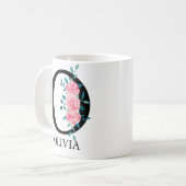 Wasserfarbenes Monogramm, einzelner Buchstabe O Kaffeetasse (Vorderseite Links)