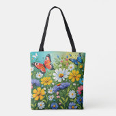Wasserfarbenes Muster für strahlende Frühlingsblum Tasche (Rückseite)