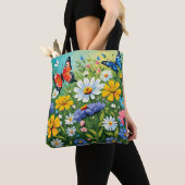 Wasserfarbenes Muster für strahlende Frühlingsblum Tasche (Von Nahem)