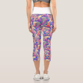 Wasserfarbenes Muster Hochgebirgtes Capri Leggings (Rückseite)