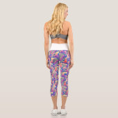 Wasserfarbenes Muster Hochgebirgtes Capri Leggings (Rückseite)