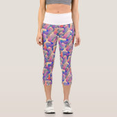Wasserfarbenes Muster Hochgebirgtes Capri Leggings (Vorderseite)