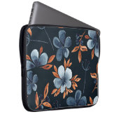 Wasserfarbenes, nahtloses Blumenmuster mit Indigof Laptopschutzhülle (Vorne Rechts)