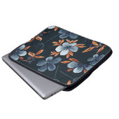 Wasserfarbenes, nahtloses Blumenmuster mit Indigof Laptopschutzhülle (Vorne Knopf)