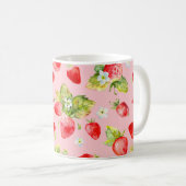 Wasserfarbenes nahtloses Erdbeermuster Kaffeetasse (VorderseiteRechts)