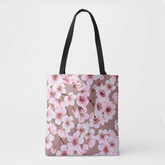 Wasserfarbenes nahtloses Muster aus Kirschblüte Tasche (Vorderseite)