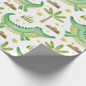 Wasserfarbenes nahtloses Muster der Krokodilpalme Geschenkpapier (Ecke)