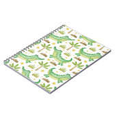 Wasserfarbenes nahtloses Muster der Krokodilpalme Notizblock (Linke Seite)