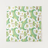 Wasserfarbenes nahtloses Muster der Krokodilpalme Wandteppich (Vorderseite (Horizontal))