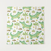 Wasserfarbenes nahtloses Muster der Krokodilpalme Wandteppich (Vorderseite)