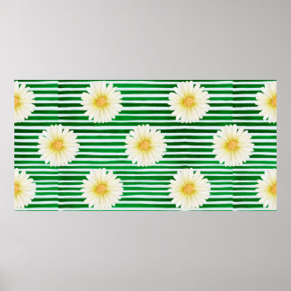 Wasserfarbenes nahtloses Muster grüner Streifen un Poster