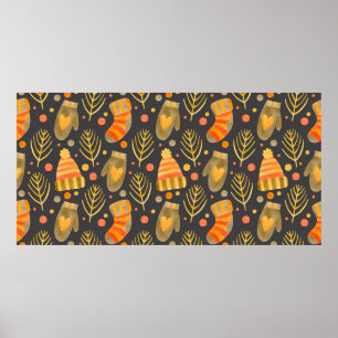 Wasserfarbenes nahtloses Muster im neuen Jahr, Mer Poster