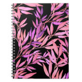 Wasserfarbenes, nahtloses Muster mit Blätter. Brig Notizblock (Vorderseite)