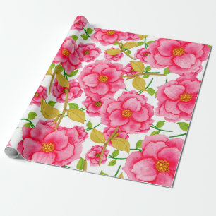 Wasserfarbenes nahtloses Muster mit Blume. Vintag  Geschenkpapier