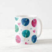 Wasserfarbenes nahtloses Muster mit bunten Kugeln Kaffeetasse (VorderseiteRechts)