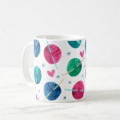 Wasserfarbenes nahtloses Muster mit bunten Kugeln Kaffeetasse (Vorderseite Links)