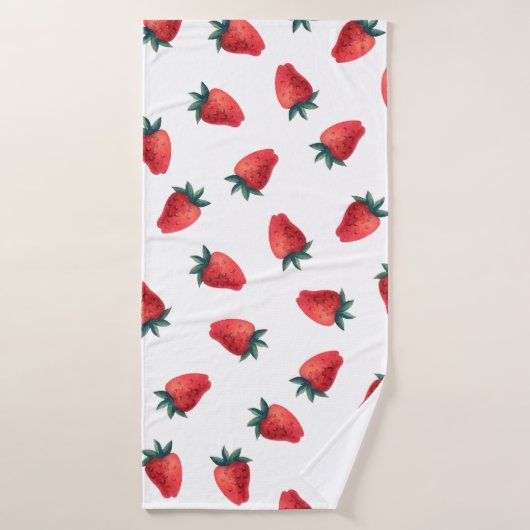 Wasserfarbenes nahtloses Muster mit Erdbeeren Badehandtuch (Badehandtuch)