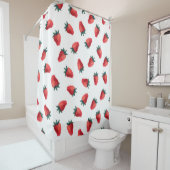 Wasserfarbenes nahtloses Muster mit Erdbeeren Duschvorhang (Beispiel)