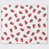 Wasserfarbenes nahtloses Muster mit Erdbeeren Geschenkpapier (Flach)