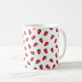 Wasserfarbenes nahtloses Muster mit Erdbeeren Kaffeetasse (VorderseiteRechts)