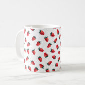 Wasserfarbenes nahtloses Muster mit Erdbeeren Kaffeetasse (Vorderseite Links)