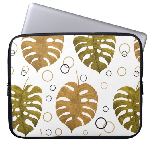 Wasserfarbenes nahtloses Muster mit exotischen tro Laptopschutzhülle (Vorderseite)