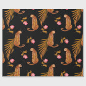 Wasserfarbenes nahtloses Muster mit Geparden Geschenkpapier (Flach)