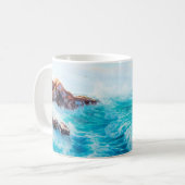 Wasserfarbenes nahtloses Muster mit handgestrichen Kaffeetasse (Vorderseite Links)
