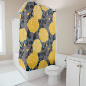 Wasserfarbenes nahtloses Muster mit Kamelien-Blume Duschvorhang (Beispiel)