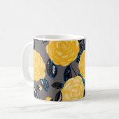Wasserfarbenes nahtloses Muster mit Kamelien-Blume Kaffeetasse (Vorderseite Links)
