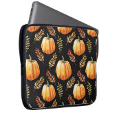 Wasserfarbenes nahtloses Muster mit Kürbis Laptopschutzhülle (Vorne Rechts)