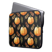 Wasserfarbenes nahtloses Muster mit Kürbis Laptopschutzhülle (Vorderseite Links)