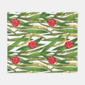 Wasserfarbenes nahtloses Muster mit Ladybugs. Gege Fleecedecke (Vorderseite (Horizontal))