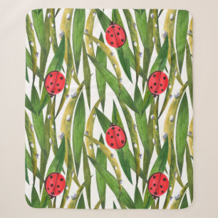 Wasserfarbenes nahtloses Muster mit Ladybugs. Gege Sherpadecke