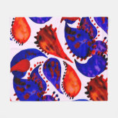 Wasserfarbenes nahtloses Muster mit Pisley. Abstra Fleecedecke (Vorderseite (Horizontal))