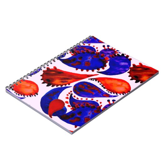 Wasserfarbenes nahtloses Muster mit Pisley. Abstra Notizblock (Linke Seite)