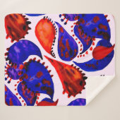 Wasserfarbenes nahtloses Muster mit Pisley. Abstra Sherpadecke (Vorderseite (Horizontal))