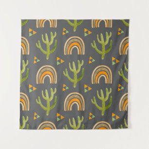 Wasserfarbenes nahtloses Muster mit Regenbogen und Wandteppich