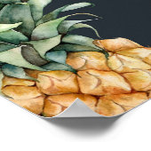 Wasserfarbenes nahtloses Muster mit reifer Ananas. Poster (Ecke)