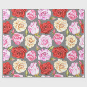 Wasserfarbenes nahtloses Muster mit Rose. Nahtlos Geschenkpapier (Flach)