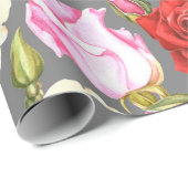 Wasserfarbenes nahtloses Muster mit Rose. Nahtlos Geschenkpapier (Rolleneckpunkt)