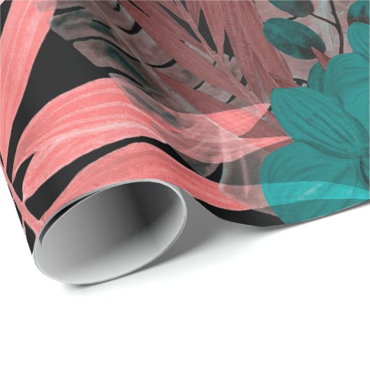 Wasserfarbenes nahtloses Muster mit tropischen Pfl Geschenkpapier (Rolleneckpunkt)