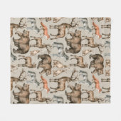 Wasserfarbenes nahtloses Muster mit wild lebenden Fleecedecke (Vorderseite (Horizontal))